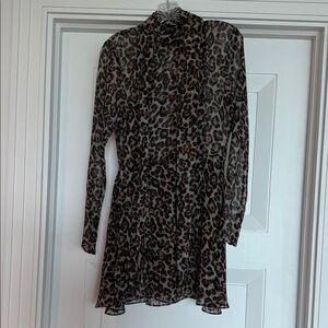 Ronny Kobo Collection Carlotta Leopard Print Mini Dress